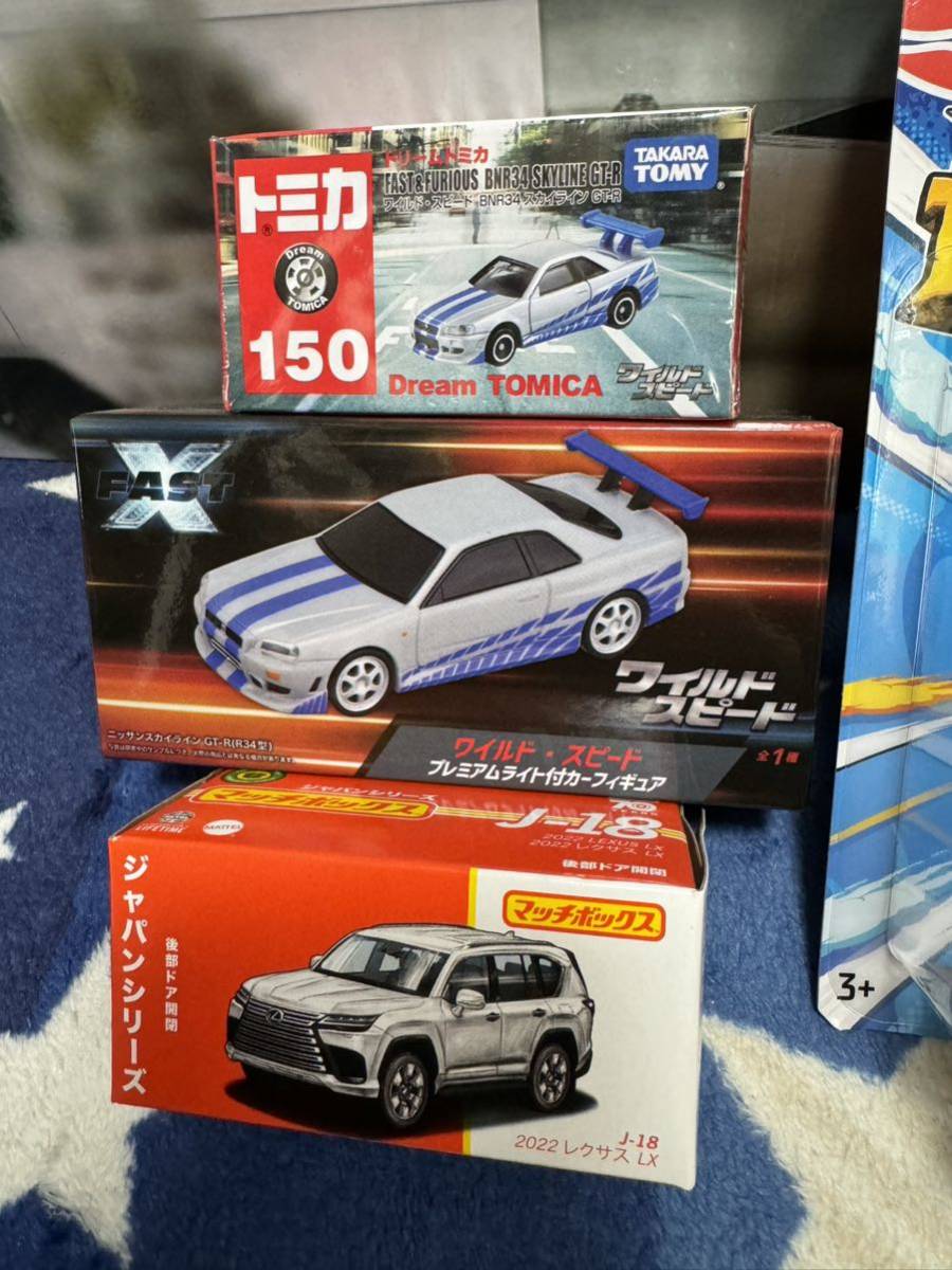 ホットウィール Hot Wheels モンスタートラック ワイルドスピード GT-R BNR34 トミカ ライト付カーフィギュア マッチボックス LX _画像3