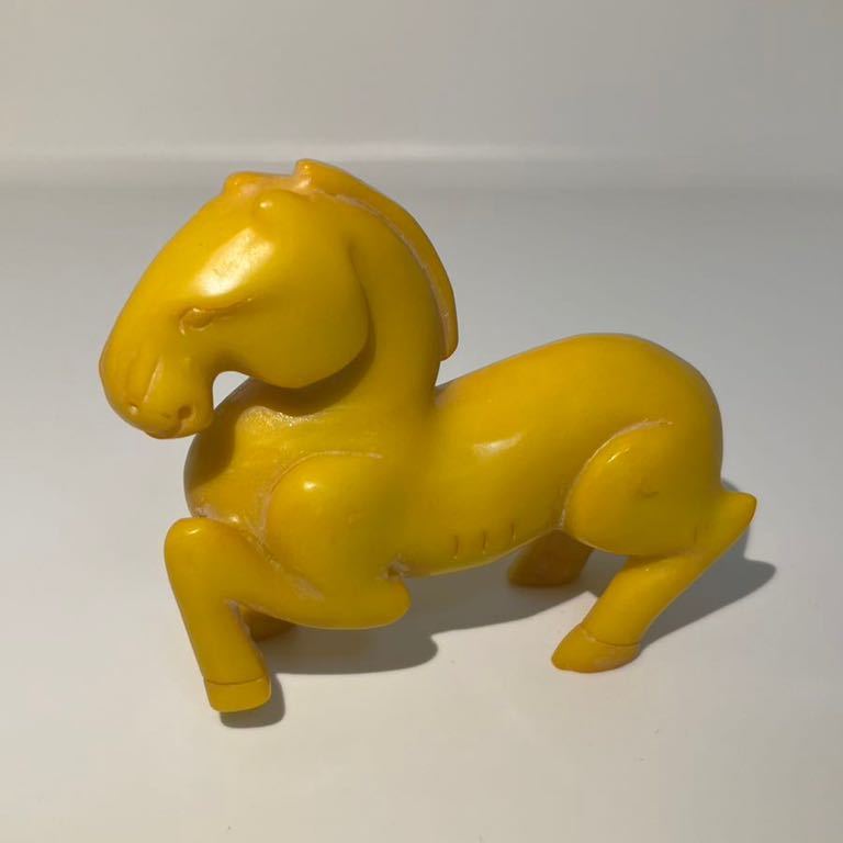 正規通販 【聚寶堂】和田黄玉 10.5cm×8.5cm 馬 根付 中国美術 古玩 WH