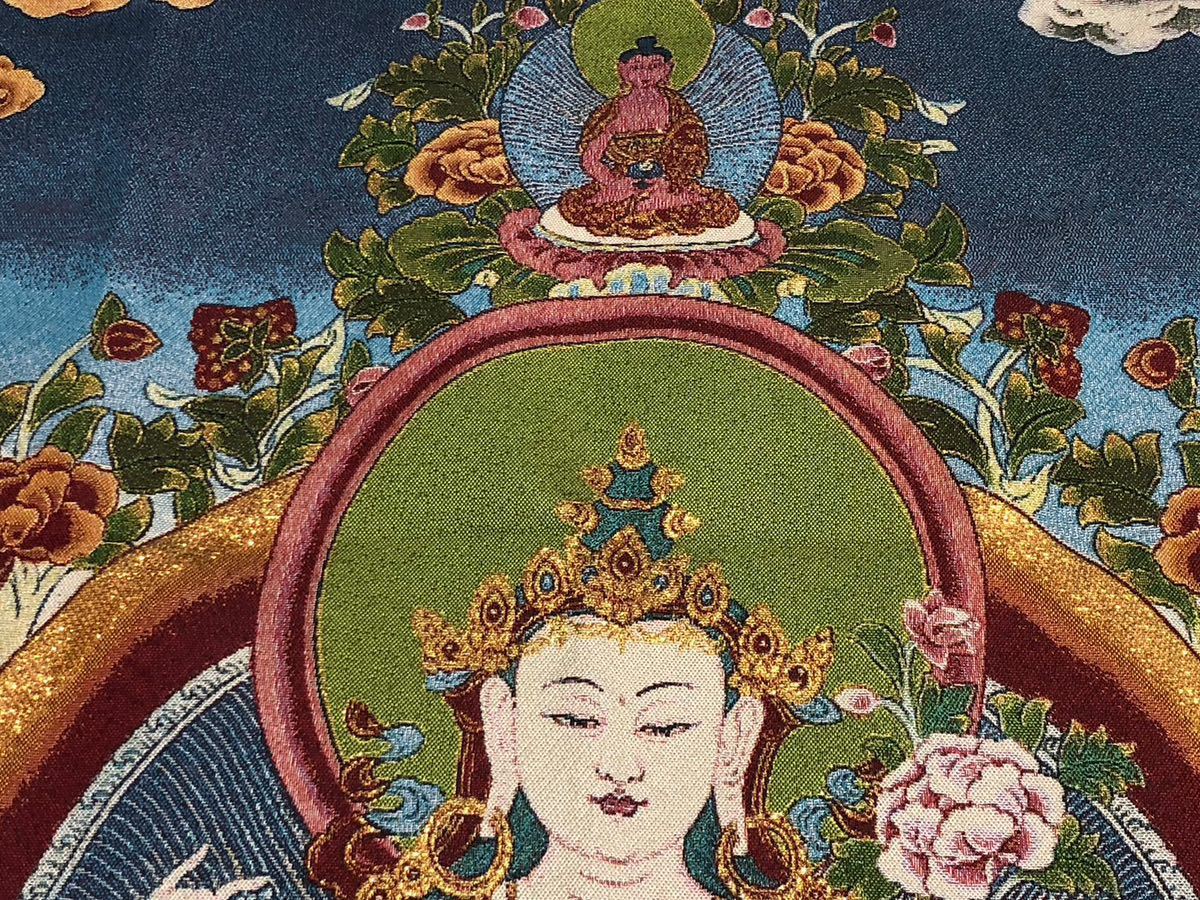 密宗 チベット仏教 タンカ　唐カード 金糸刺繍 壁画 掛件 観音様 神像 仏画 曼荼羅 仏陀 芸術 _画像4