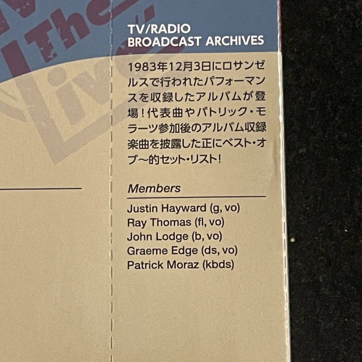 2枚組CD ムーディー・ブルース　ライヴ・イン・ロサンゼルス 1983 '83 Live In L.A. King Biscuit Flower Hour The Moody Blues プログレ_画像3