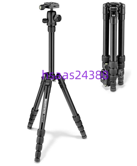 Manfrotto 三脚 Elementトラベル三脚 MKELES5BK-BH 最大耐荷重4kg ブラック 小型 自由雲台 アルミデザイン