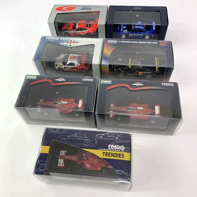 楽天 送料無料にならない フォーミュラ 1/43 EBBRO/エブロ インパル 7台セット《フィギュア・山城店》O3258 他 JGTC GT500 レーシングカー