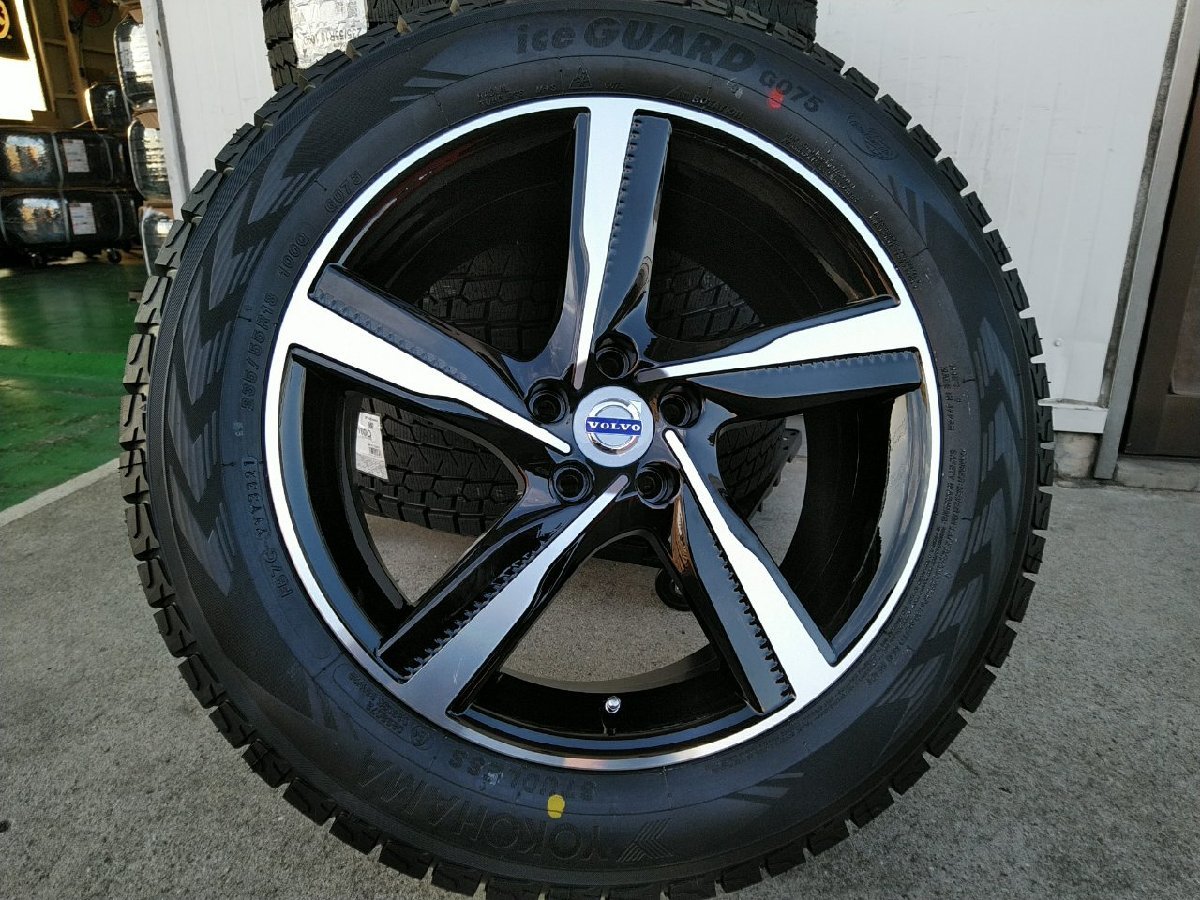 12月入荷 VOLVO ボルボ XC90クロスカントリー XC60 スタッドレス YOKOHAMA アイスガード 235/55R18 18インチ タイヤホイール 新品4本セット_画像2