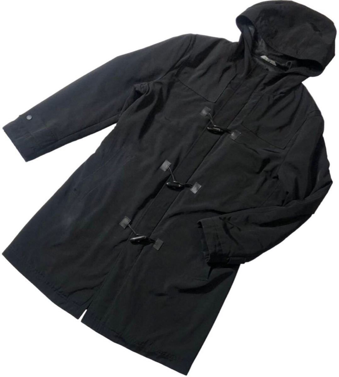 ■ HUGO BOSS ヒューゴボス ■ water-repellent ナイロン ダッフルコート ブラック 40R_画像1