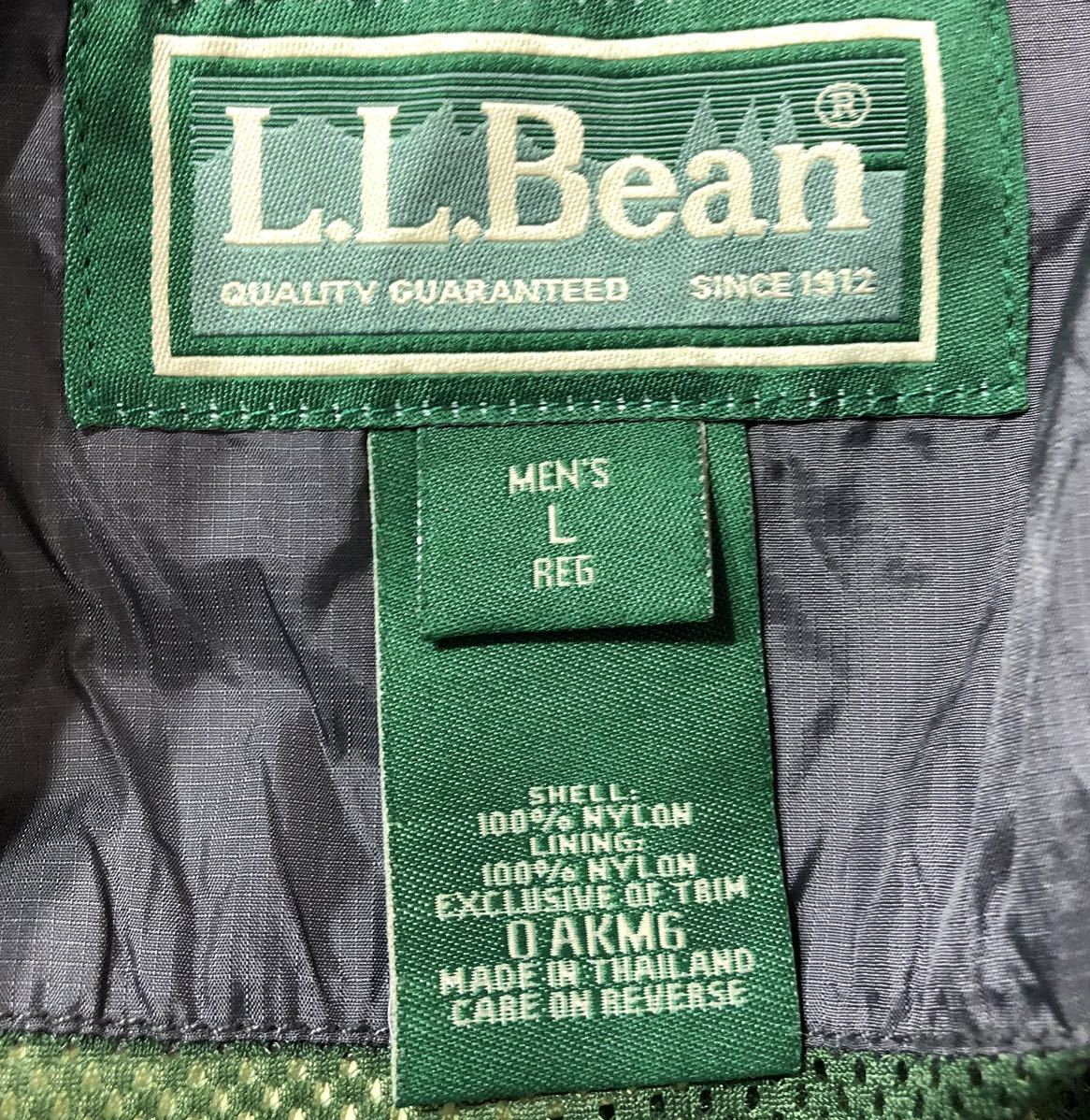 ■ L.L.Bean エルエルビーン ■ GORE-TEX ゴアテックス ロゴ 刺繍 ジップアップ ナイロン マウンテン パーカ グリーン系 L_画像5