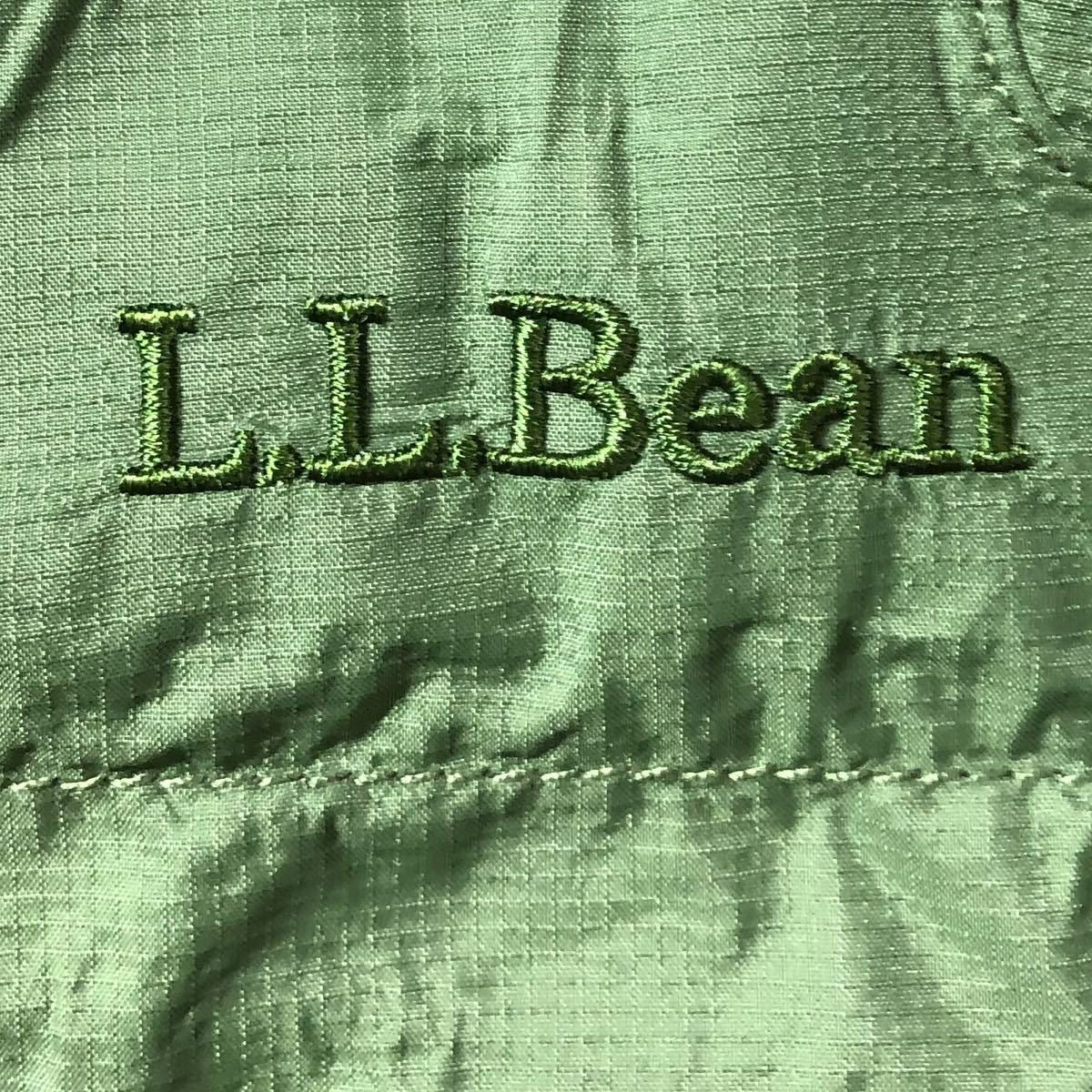 ■ L.L.Bean エルエルビーン ■ GORE-TEX ゴアテックス ロゴ 刺繍 ジップアップ ナイロン マウンテン パーカ グリーン系 L_画像6