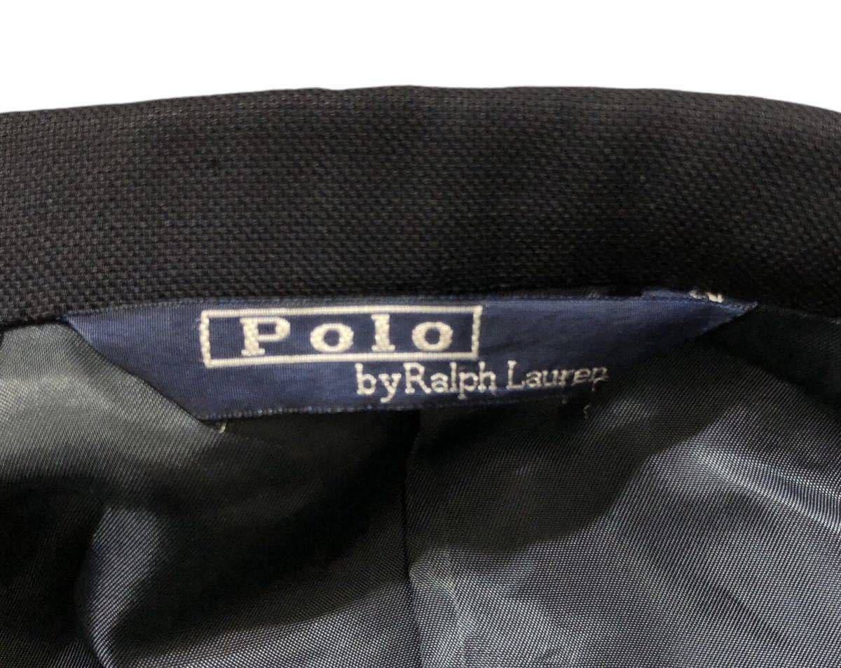 ● Polo Ralph Lauren ポロ ラルフローレン ● 3釦 肩パッド入 ウール ブレザー ジャケット ネイビー_画像5