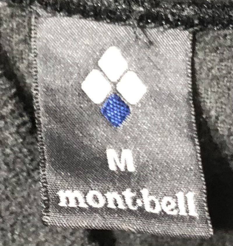 ■ mont-bell モンベル ■ ロゴ 刺繍 シャミース ハイネック フリース セーター ブラック M_画像4
