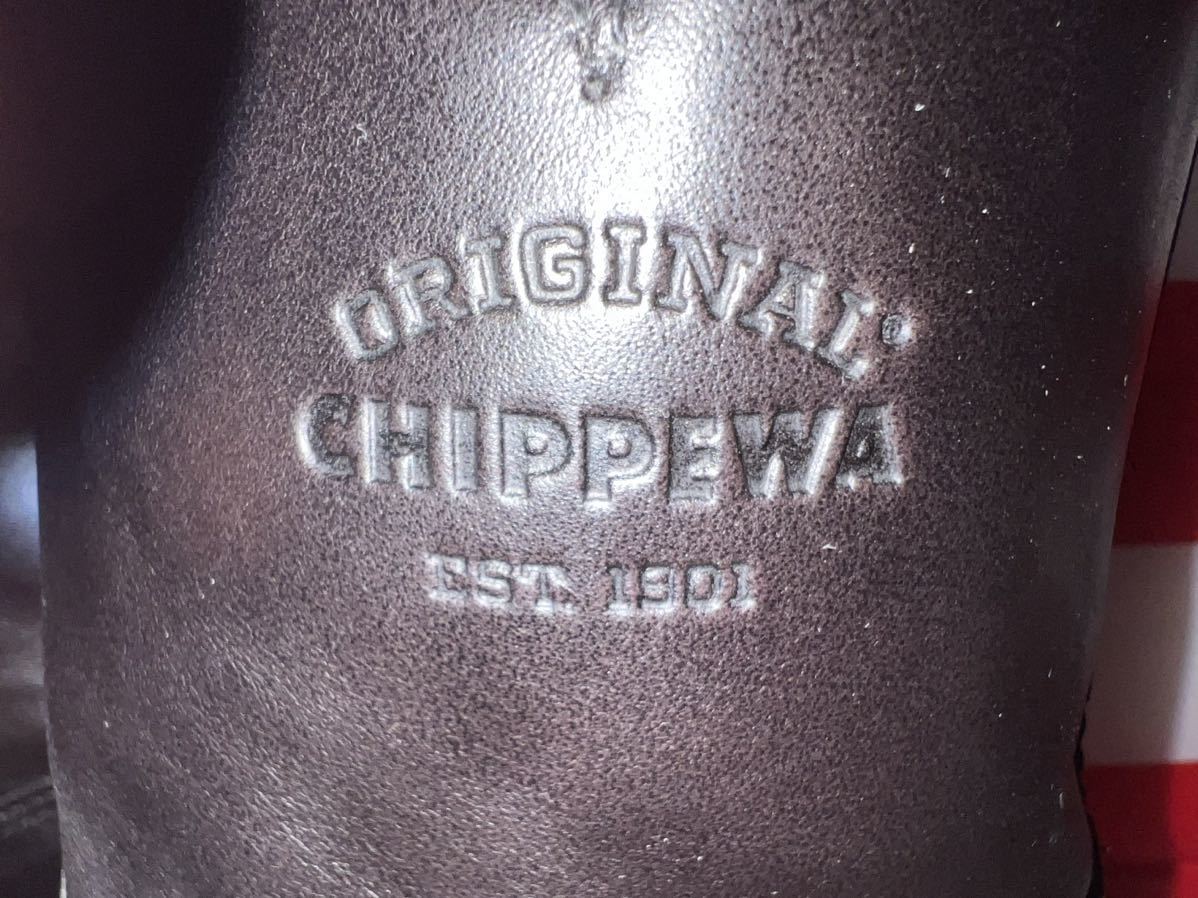 中古美品　MADE IN USA CHIPPEWA エンジニアレザーブーツ STEEL TOE 1901M03 9E 約27センチ BLACK_画像4
