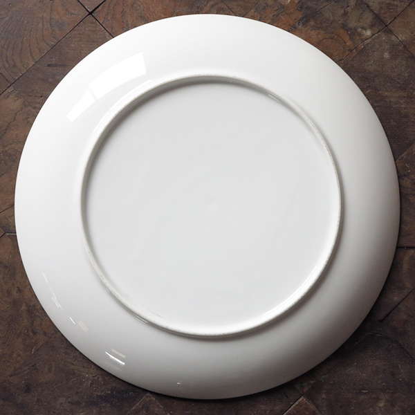 シンプルしのぎ 大きめプレート 2枚セット 白磁 デットストック 1970年代　検: パスタ メイン 大皿 盛り皿 陶器 アンティーク ビンテージ_画像8
