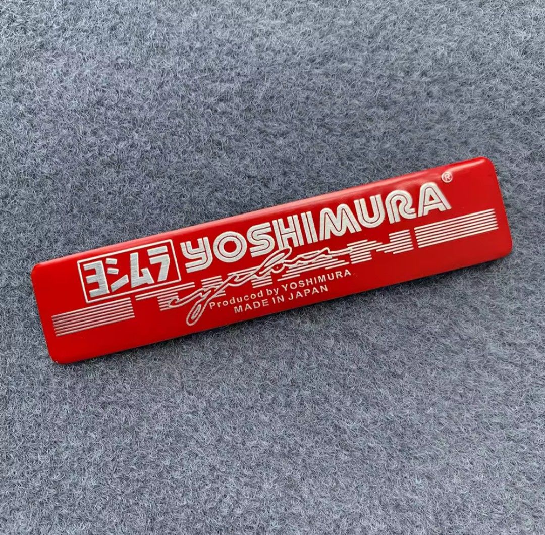 ヨシムラ YOSHIMURA TITAN チタン ブラック 耐熱アルミステッカー　マフラーステッカー　バイクステッカー　赤