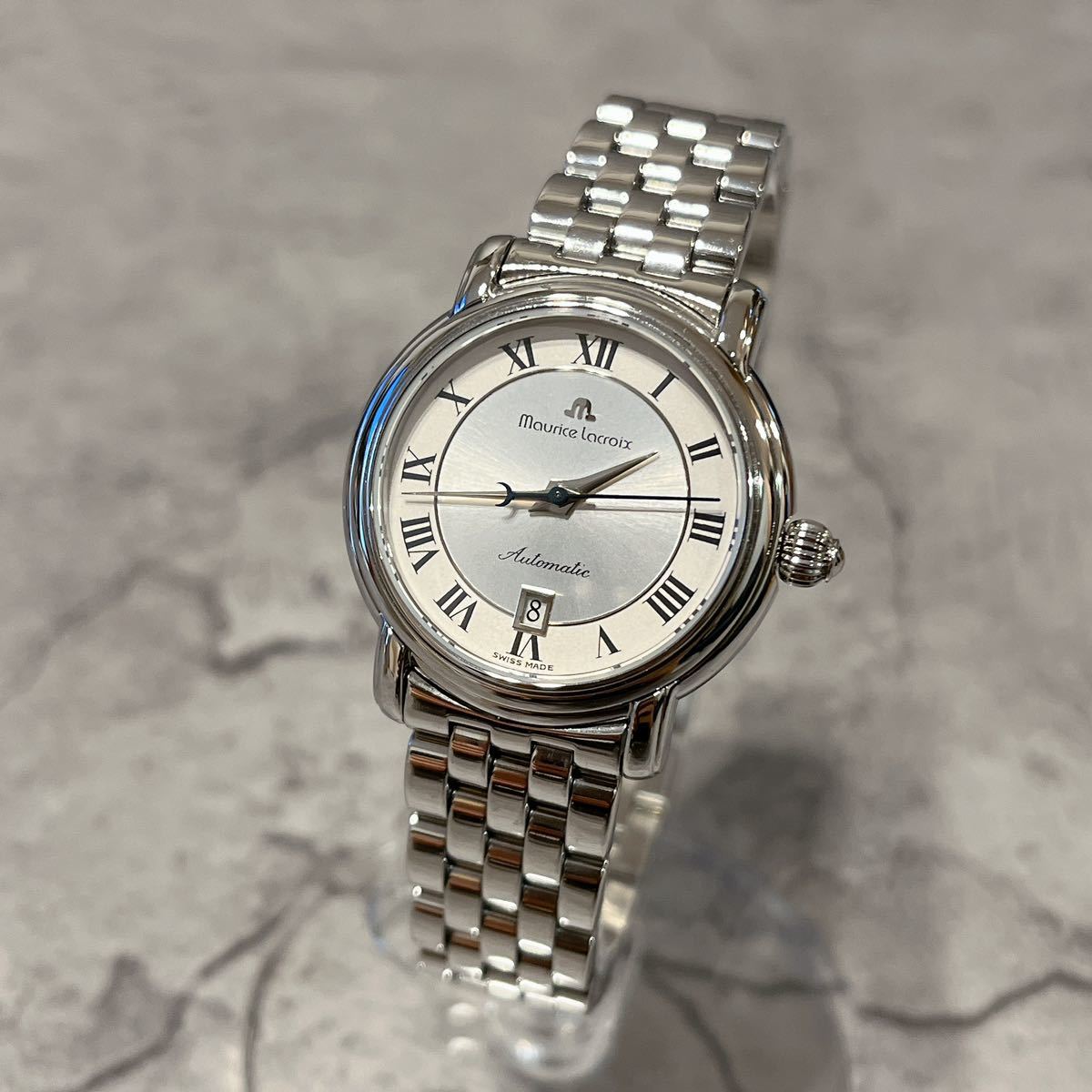 希少 美品 MAURICE LACROIX モーリスラクロア 腕時計 68774 自動巻き ステンレススチール
