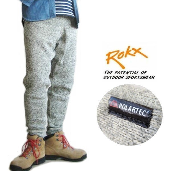 ROKX /ロックス 【ザ・グースパンツ/THE GOOSE PANT】 ポーラテック/ニットフリースパンツ　RXMF191067　ヘザーグレー XLサイズ