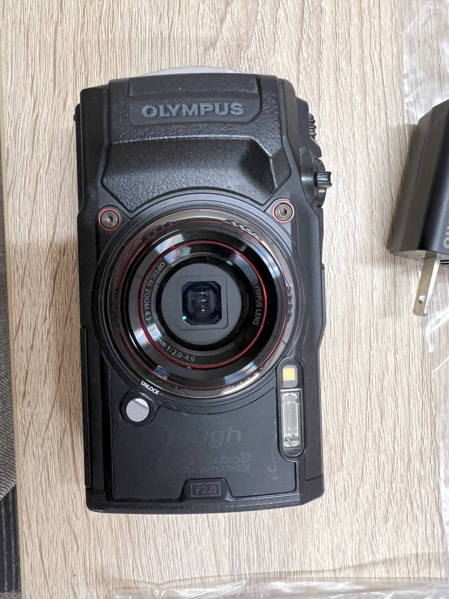 1000円スタート【中古】OLYMPUS コンパクトデジタルカメラ TG-6 ブラック レンズバリア LB-T01_画像2