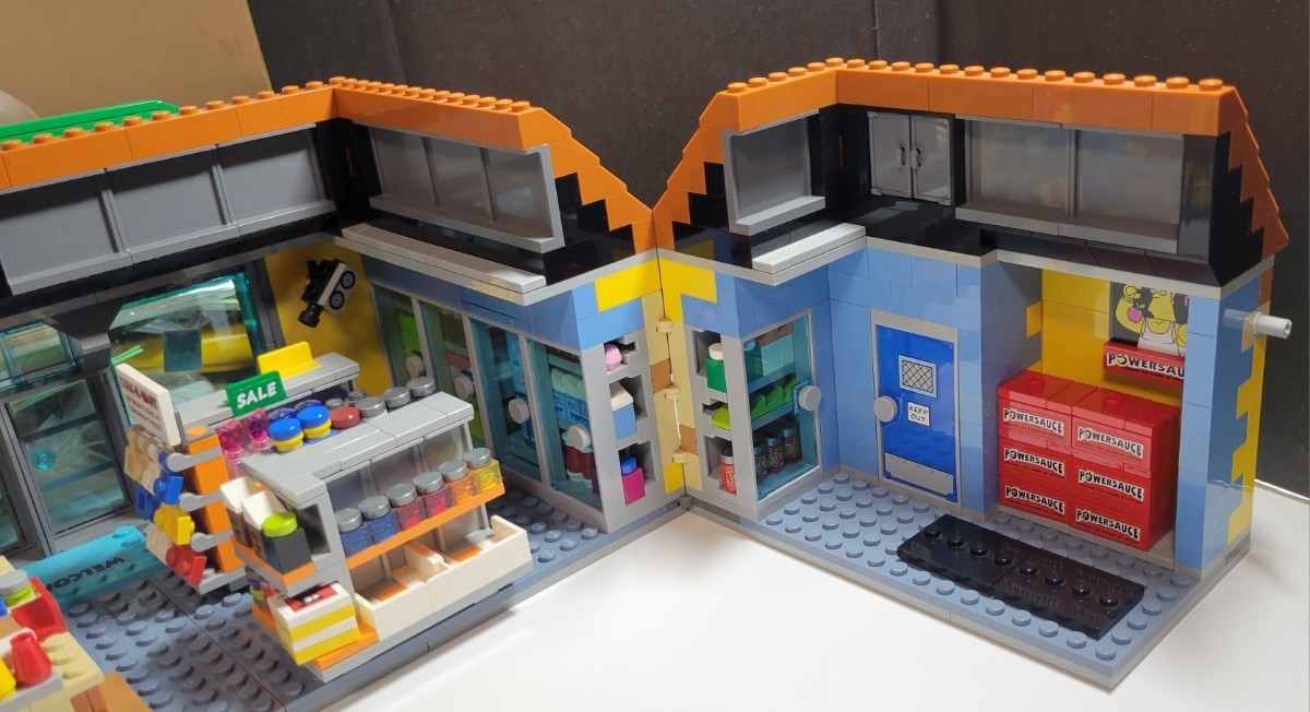 LEGO レゴ シンプソンズ 71016 クイックＥマート The Kwik-E-Mart 現状品 ジャンク ミニフィグ等欠品 タウン 建物 ジオラマ ミニチュア_画像4