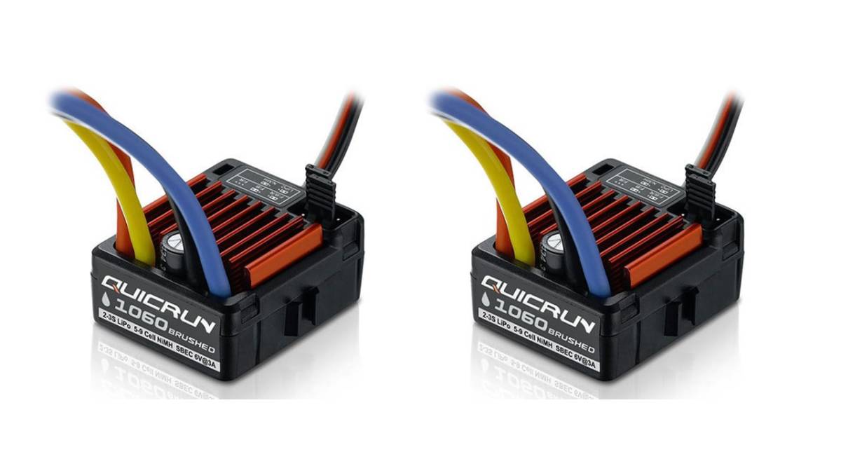 No.002 ☆全天候型 防水☆ QuicRUN-WP-1060-Brushed 60A アンプESC （BEC 3A/6V 内蔵） 1/10用　2個セット @E_画像1