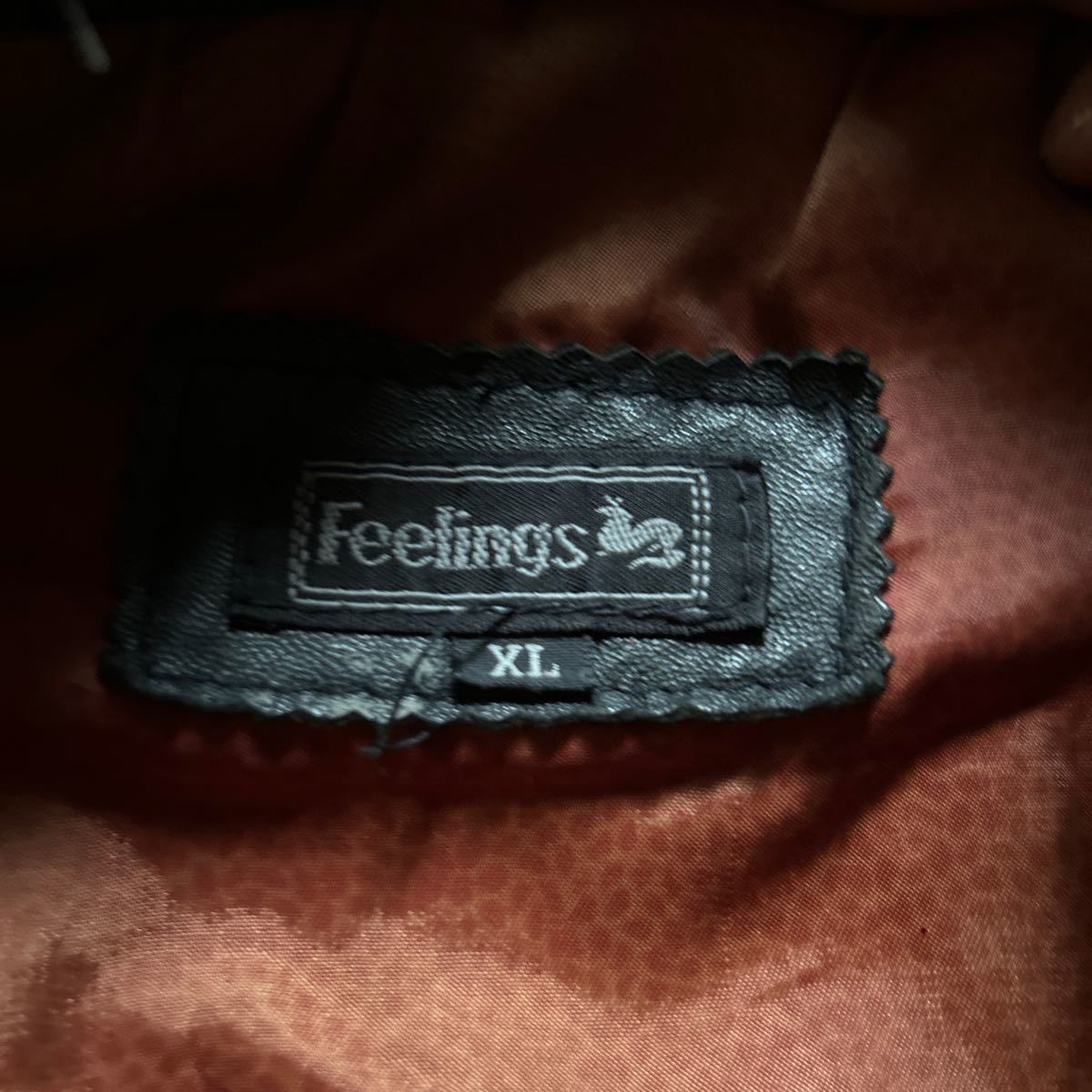 レザージャケット 革ジャン ヴィンテージ レザー FEELINGS 本革　ブラック　黒　XL_画像3