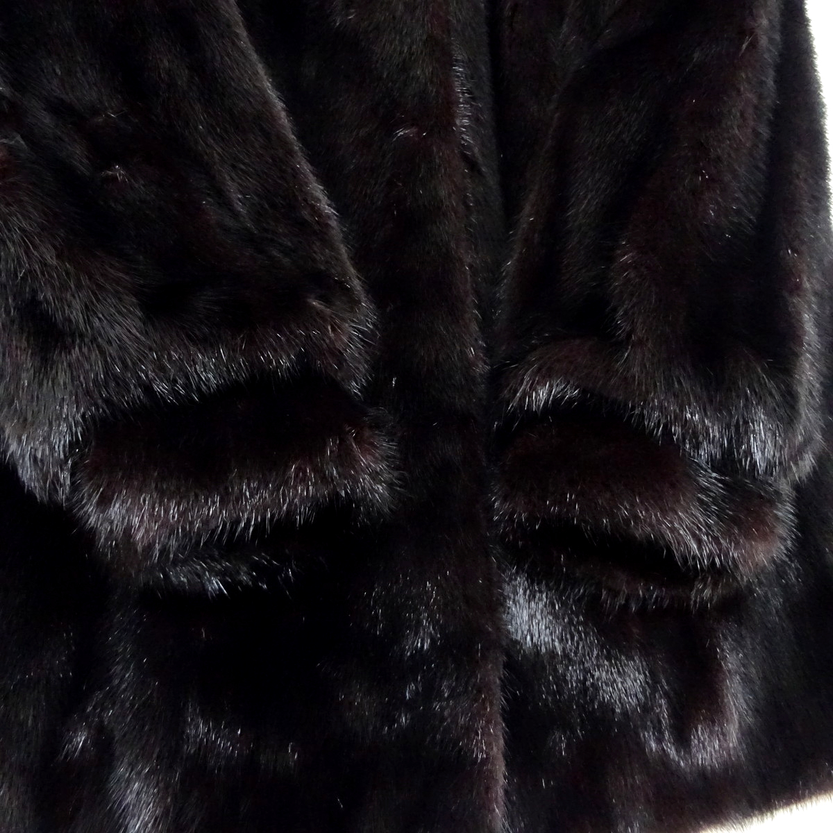 LUPIAN FUR MINK COAT ルピアンファー ミンク 毛皮コート ブラックに近いダークブラウン 13号_画像8