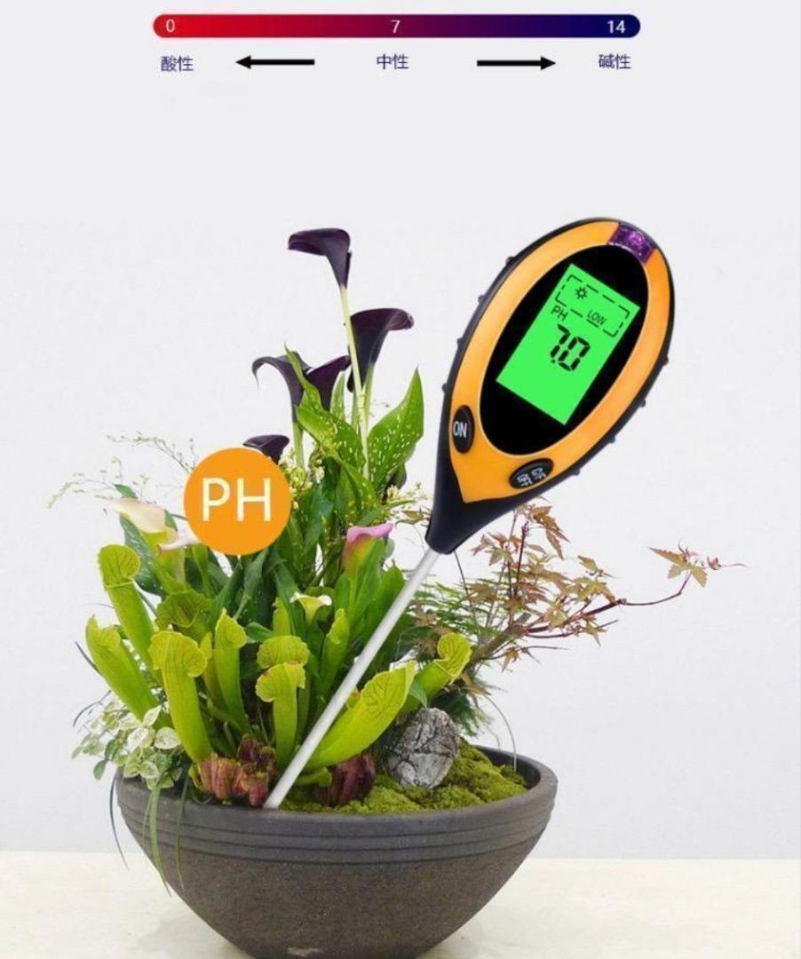 土壌酸度計 測定器 デジタル 温度計 湿度計 PH計測 照度計 酸度計 1台4役_画像5