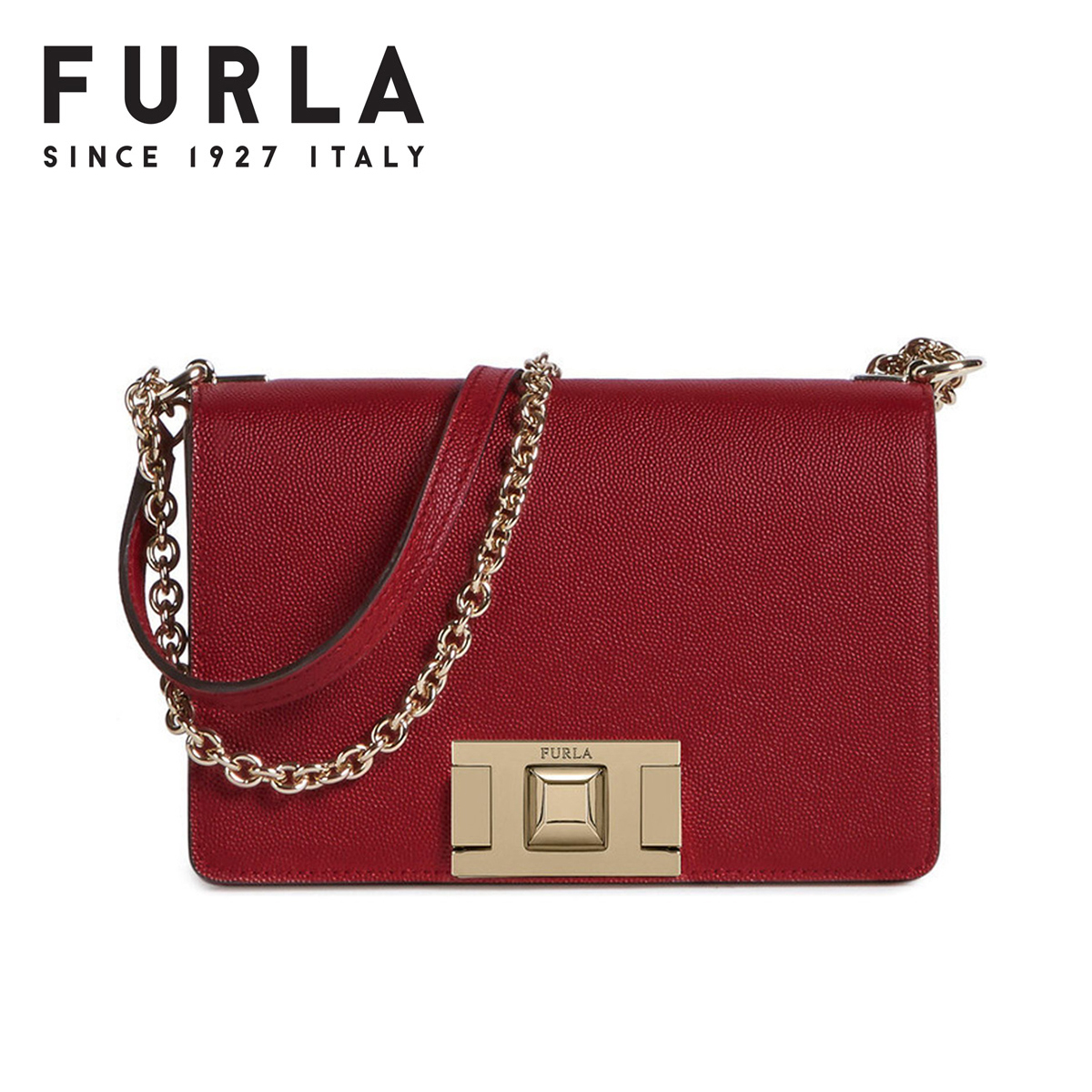 アウトレット品 フルラ バッグ FURLA BVD6NMB ダークレッド ゴールド チェーンショルダー クロスボディ ショルダーバッグ クロスバッグ