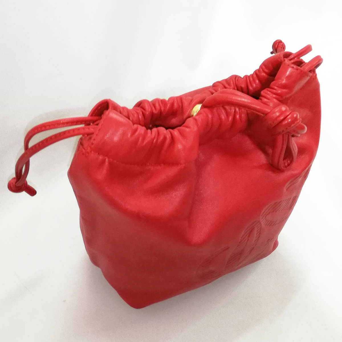 良品/リペア】ロエベ LOEWE アナグラム ナッパレザー 巾着 良品/リペア】ロエベ LOEWE アナグラム ナッパレザー 巾着