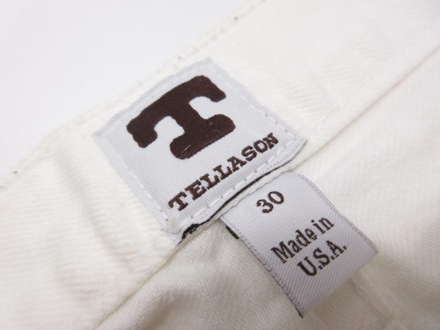 【テラソン TELLASON】 コットン ホワイトデニムパンツ スラックス (メンズ) size30 ホワイト系 USA製 ●28MP9357●_画像4