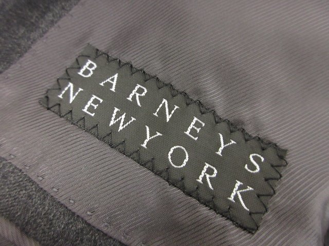HH【BARNEYS NEW YORK バーニーズニューヨーク】 ウール シングル2ボタン スーツ (メンズ) size50 グレー系 無地 ●28RMS6996●_画像3