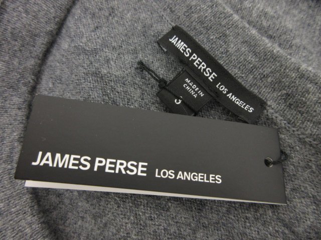 未使用 定価52,800円【ジェームスパース JAMES PERSE】 ハイゲージ 長袖 クルーネックニット (メンズ) size3 グレー MRBC3426 ●29MN4700●_画像3