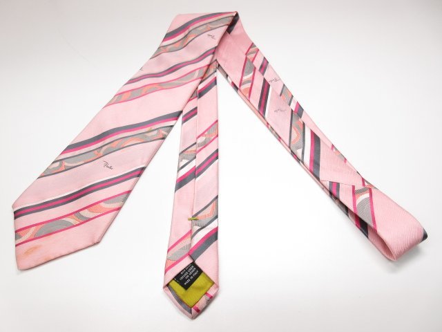 [ Emilio Pucci EMILIO PUCCI]reji men рисунок шелк ×linen галстук ( мужской ) розовый серия многоцветный *18MM7878*