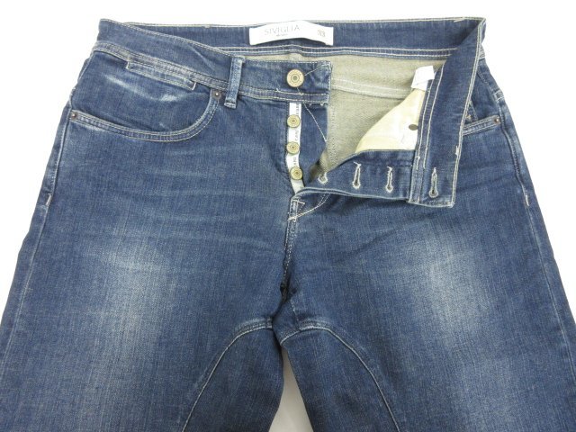 HH美品 【シヴィリア SIVIGLIA DENIM】 ストレッチデニムパンツ (メンズ) size33 インディゴブルー S-P001U-70060A-D17 ●29MP9747●_画像4