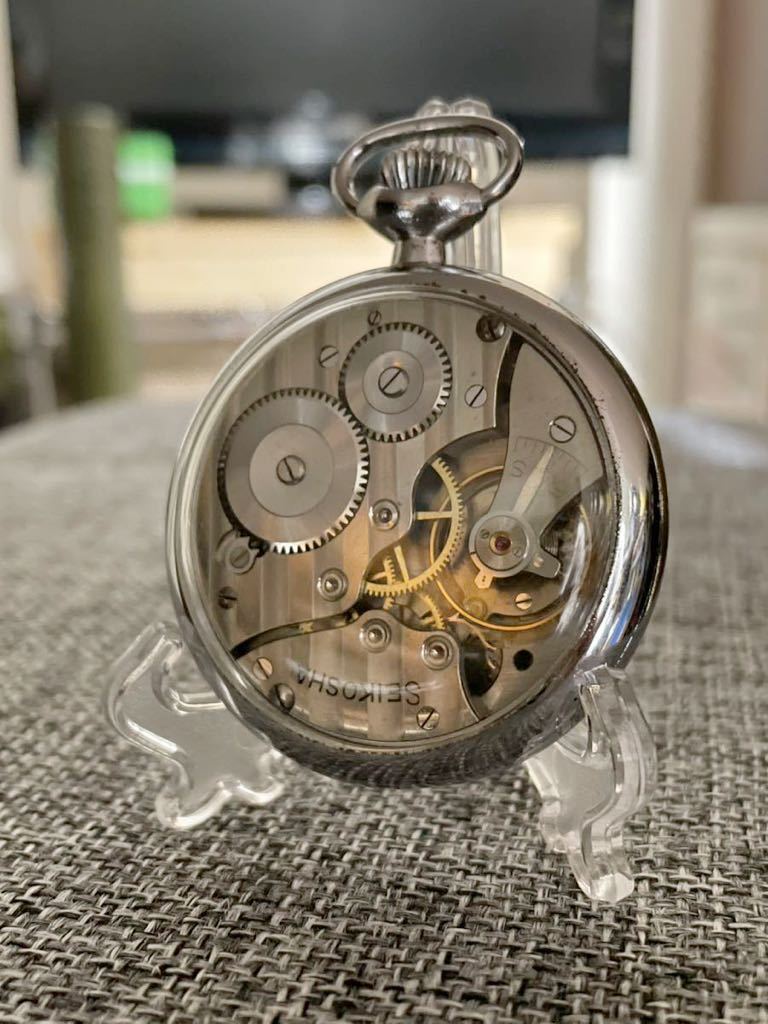 独特の素材 シースルー 国鉄 懐中時計 ムーブメント観賞用 鉄道時計