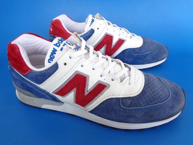 13154■NEW BALANCE UK製 M576RBW 25.5 cm US 7.5 30周年 トリコロール 限定 オール レザー 青 赤 白 スエード30th Anniversary_画像2