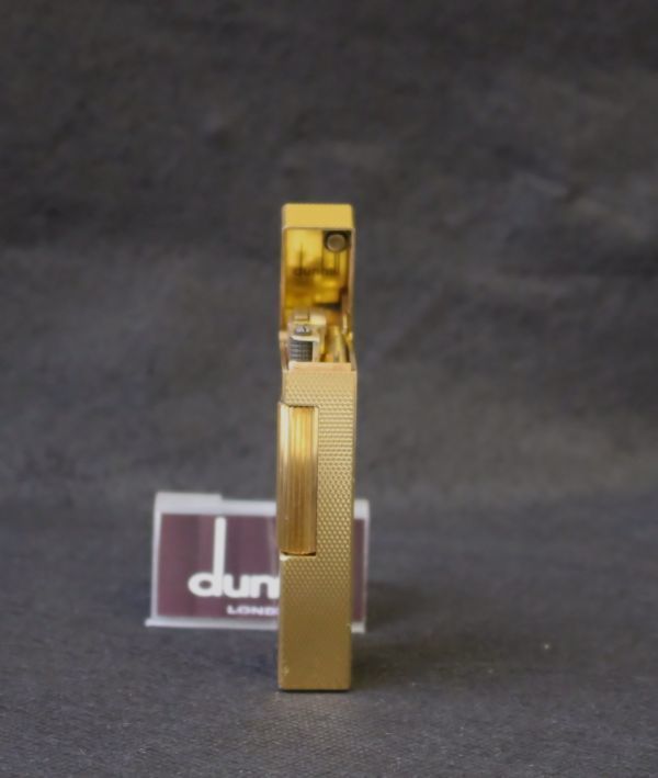  хорошая вещь dunhill высококлассный газовая зажигалка Brown | бриллиант cut Gold линия сохранение коробка 