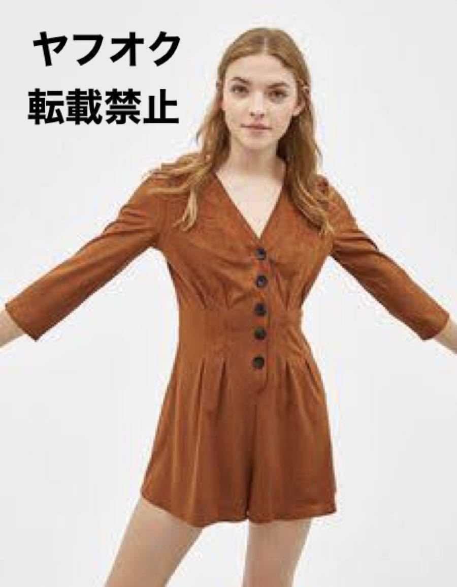 Bershka ベルシュカ スエード風ショート丈ジャンプスーツ