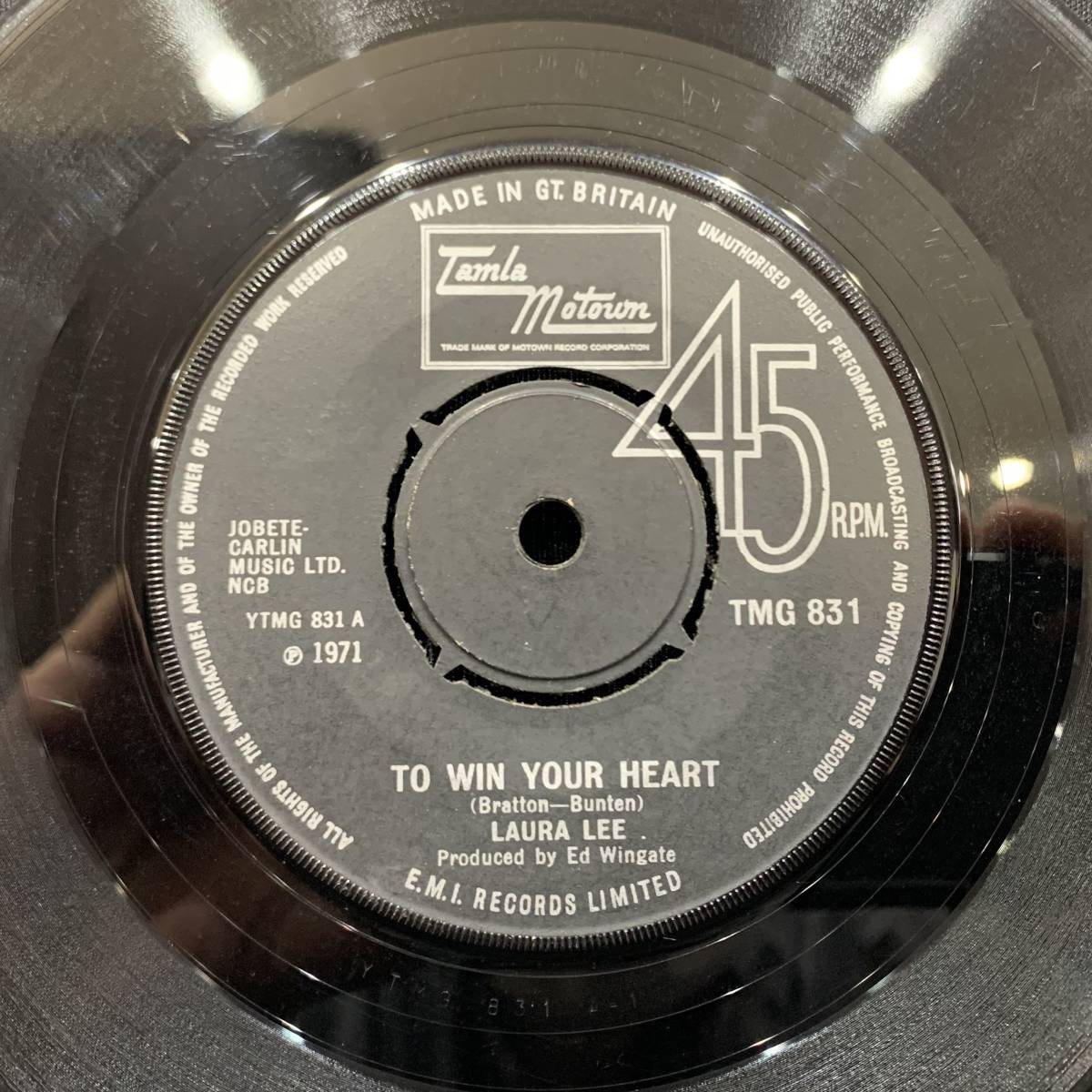 【EP】Laura Lee - To Win Your Heart / So Will I 1971年UK盤 Tamla Motown TMG 831_画像1