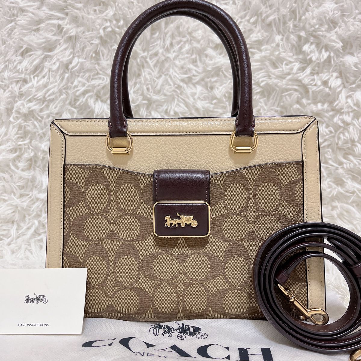 極美品 COACH コーチ グレースキャリーオール 2way ショルダーバッグ