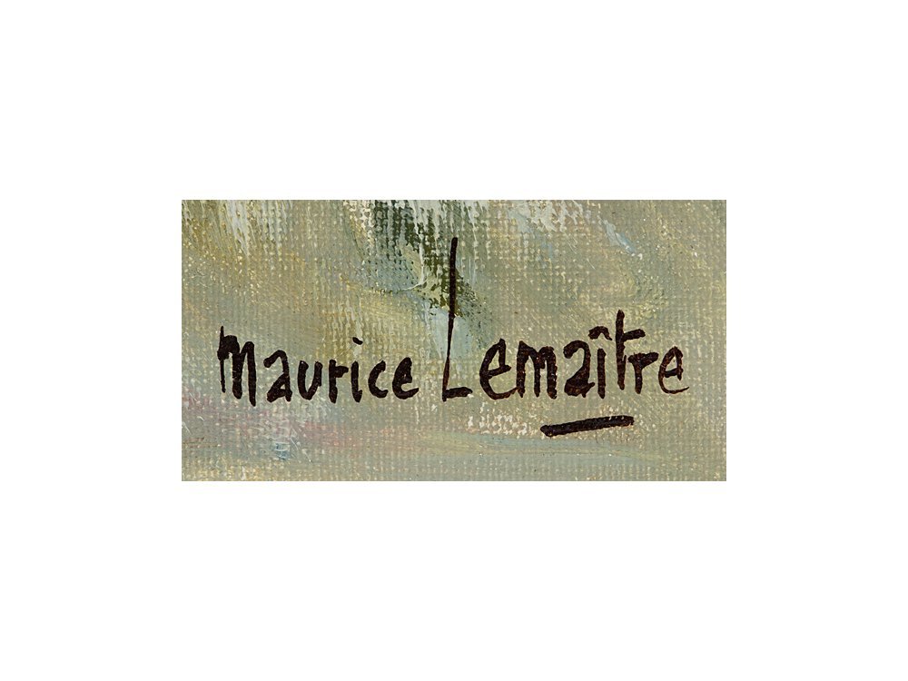 【五】真作 モーリス・ルメートル Maurice Lemaitre 『雪の道』 油彩 キャンバス 10号 額装_画像7