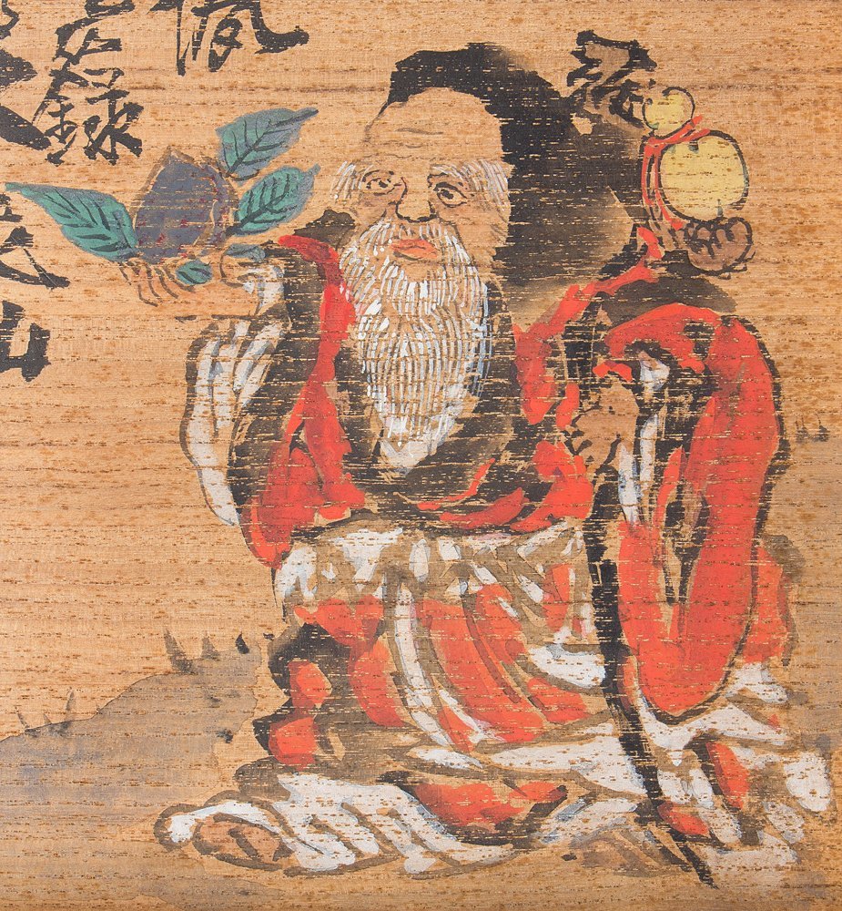 新作入荷!!】 【五】真作 富岡鉄斎 書画 彩色 『島桐小廣蓋』 豊雪斎