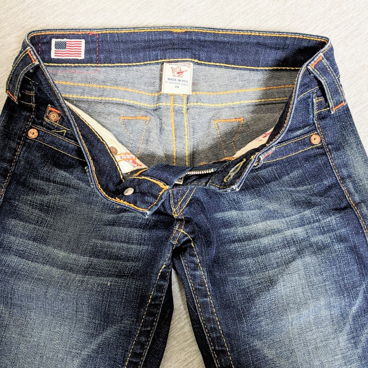 True Religion MADE IN USAトゥルーレリジョン レディースジーンズ デニムパンツ 24インチ ウエスト約70cm 股上約18cm 股下約70cm _画像4