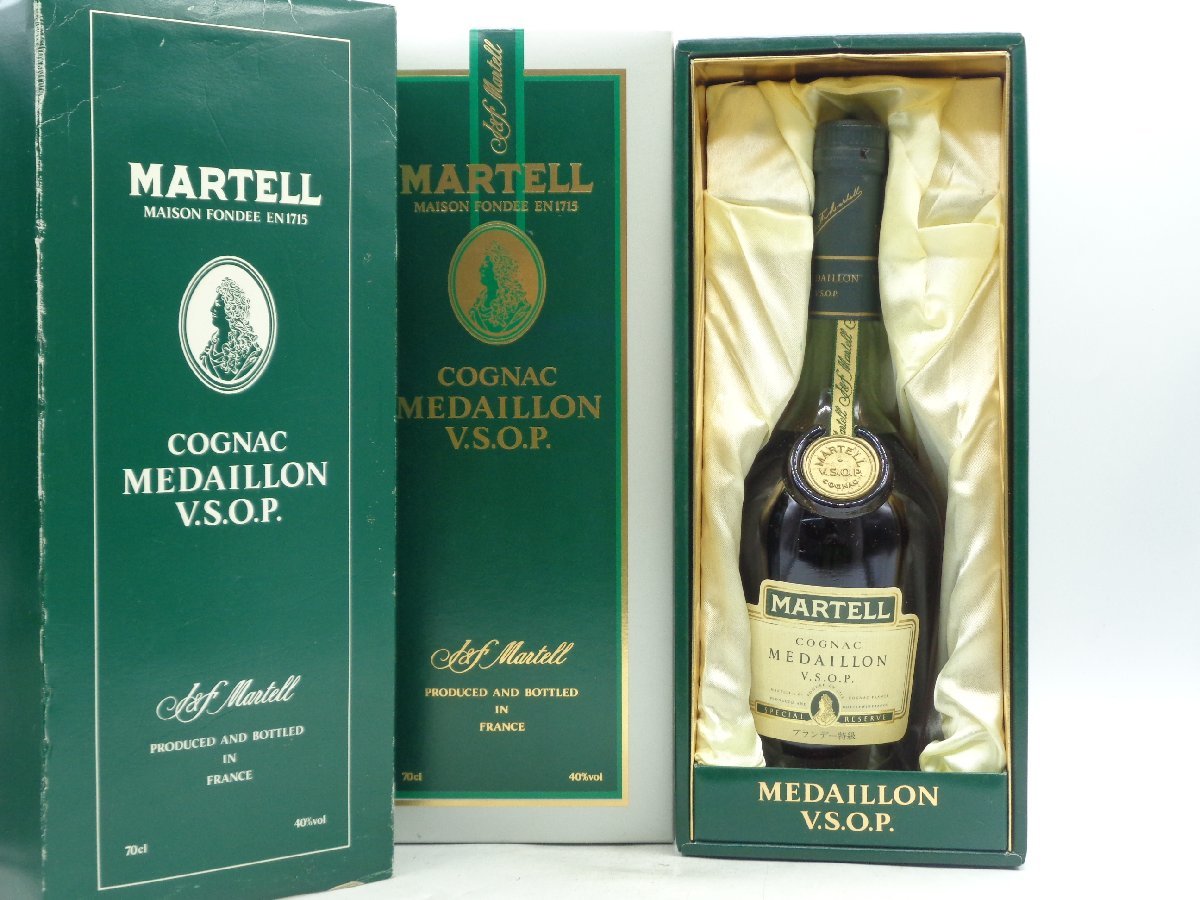 MARTELL VSOP MEDAILLON マーテル VSOP メダイヨン 緑 グリーンラベル コニャック ブランデー 特級 700ml 箱入 未開封 古酒 Z25021_画像1