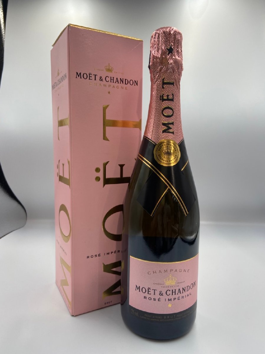 ST 【同梱不可】Moet&chandon モエ エ シャンドン ロゼ インペリアル シャンパン 750ml 12％ 箱 未開栓 古酒 Z020387_画像1