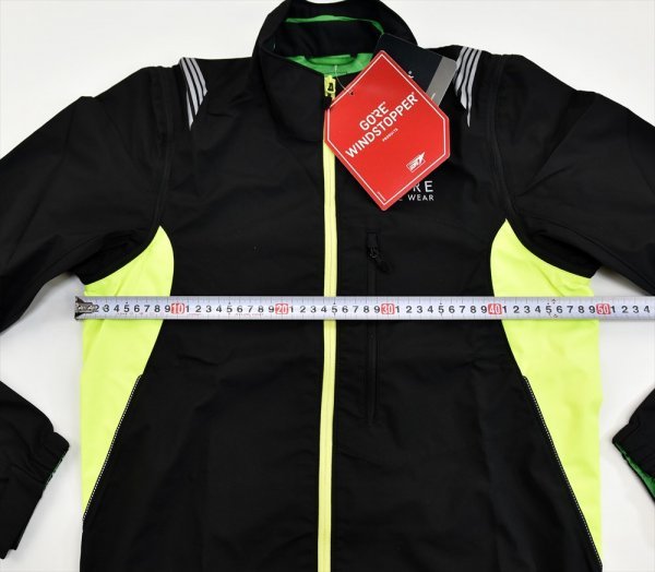 GORE BIKE WEAR★ゴア Element Windstopper ジャケット or ベスト 2Way size:M(Asia) ブラック/ネオンイエロー_画像5