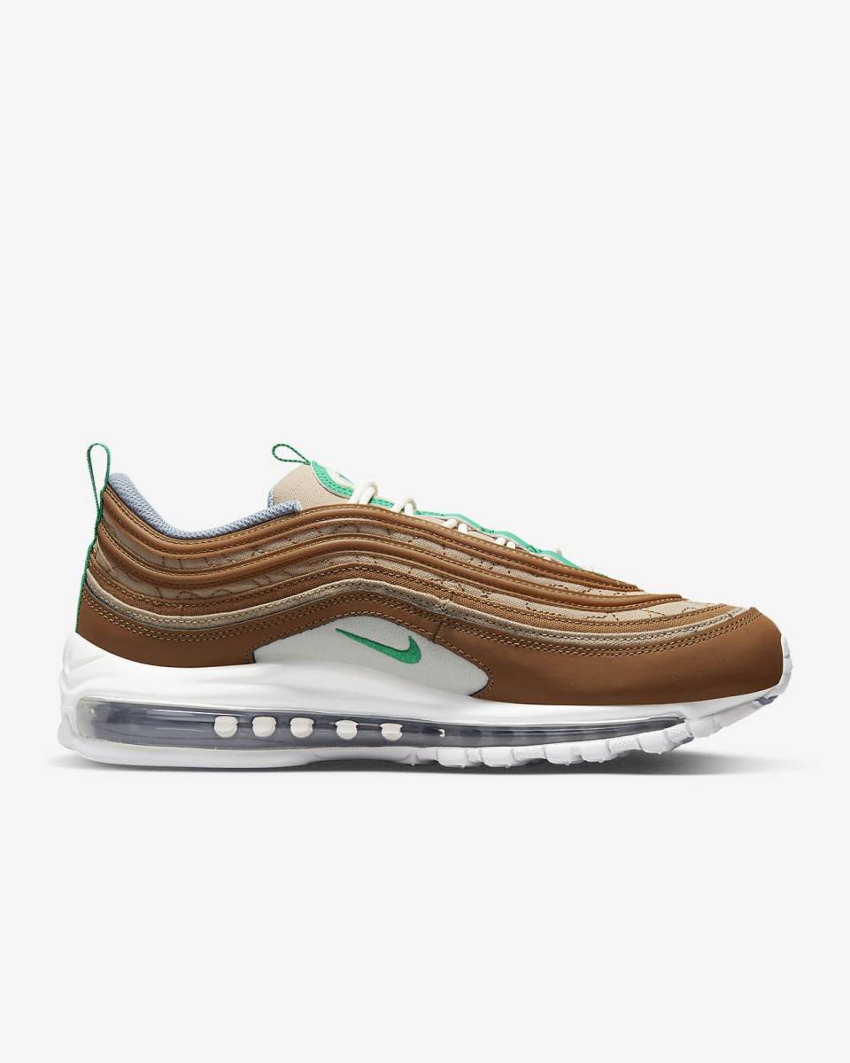 ナイキ 27.5cm エア マックス 97 SE ブラウン グリーン 税込定価22000円 NIKE AIR MAX 97 SE メンズ スニーカー 天然皮革 茶 緑_画像5