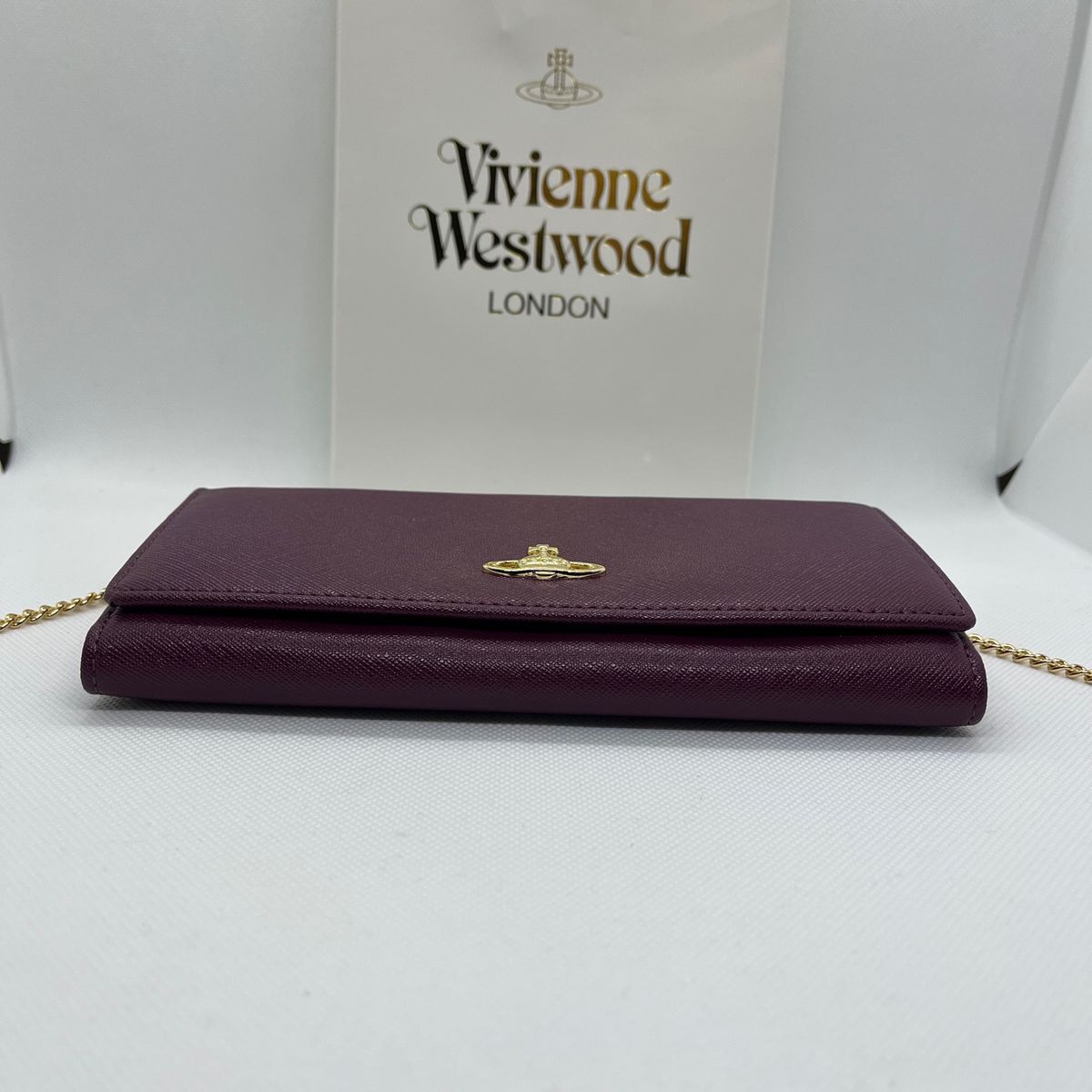 【新品未使用】VivienneWestwood 長財布　ワインレッド　チェーンウォレット