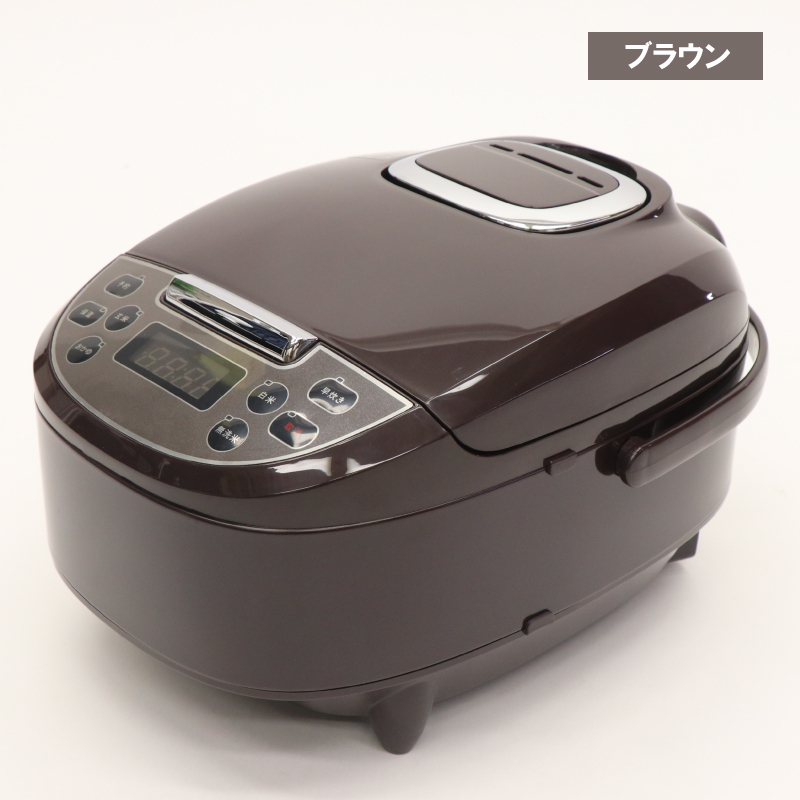 【処分品】マイコン炊飯ジャー 5合炊き HK-RC552BR（ブラウン） 早炊き 無洗米 白米 玄米 おかゆ ふっくら ご飯 料理 キッチン_画像2