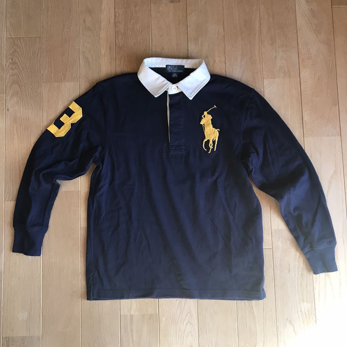 ポロ ラルフローレン ラガーシャツ 140cm キッズ　子供服 POLO RALPH LAUREN 長袖 ポロシャツ ネイビー_画像1