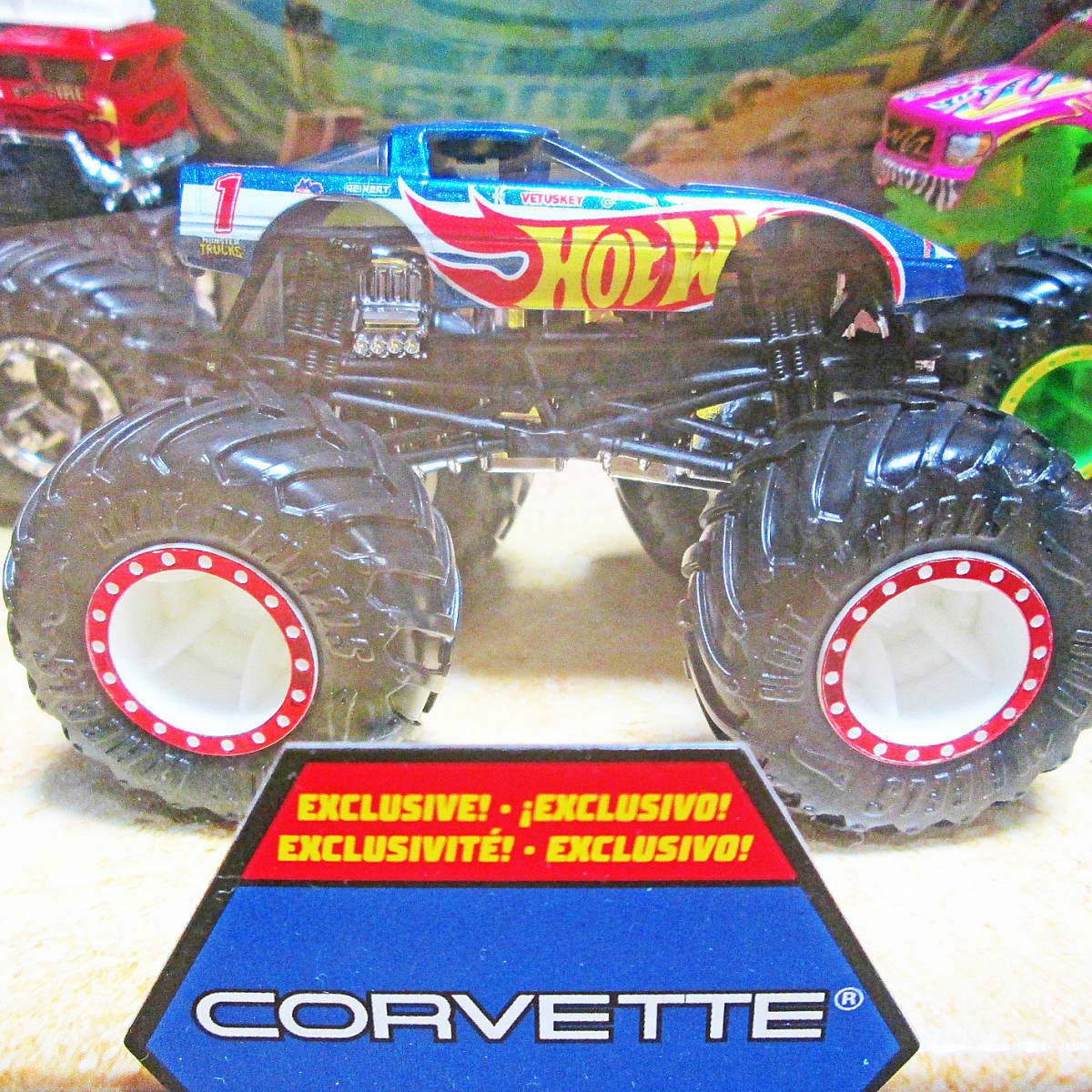 ★入手困難 MONSTER TRUCK Exclusive Race Team Corvette 5Pack/限定 チームカラー コルベット/消防車/はしご車/機関車/モンスタートラック_画像2