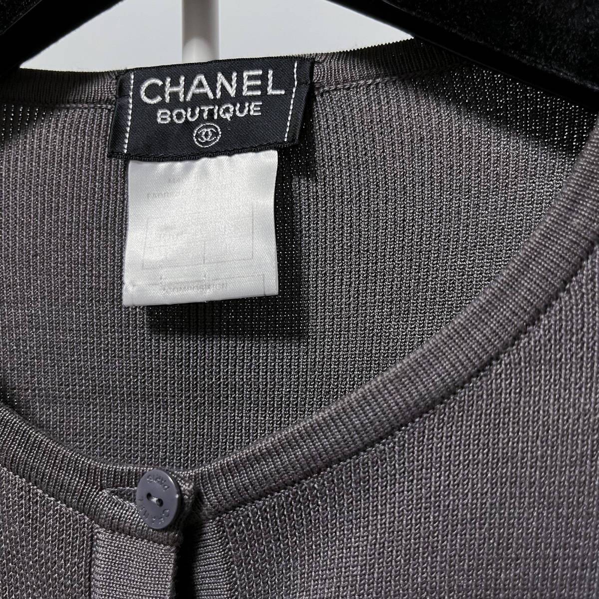 [ size 40]CHANEL Chanel ensemble cardigan tank top cotton knitted cardigan gun no sleeve 