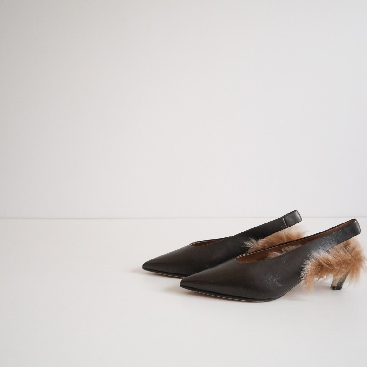 2022AW / アパルトモンL'Appartement購入品 BRENTA ブレンタ / Back Strap Mule with Fur ミュール 39 / 2210-1311_画像4