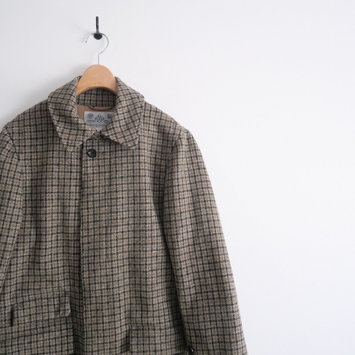 2021AW / R&D.M.CO- Old man z Tailor / gun Club check wool tweed turn-down collar coat 5140 S / 2210-0854